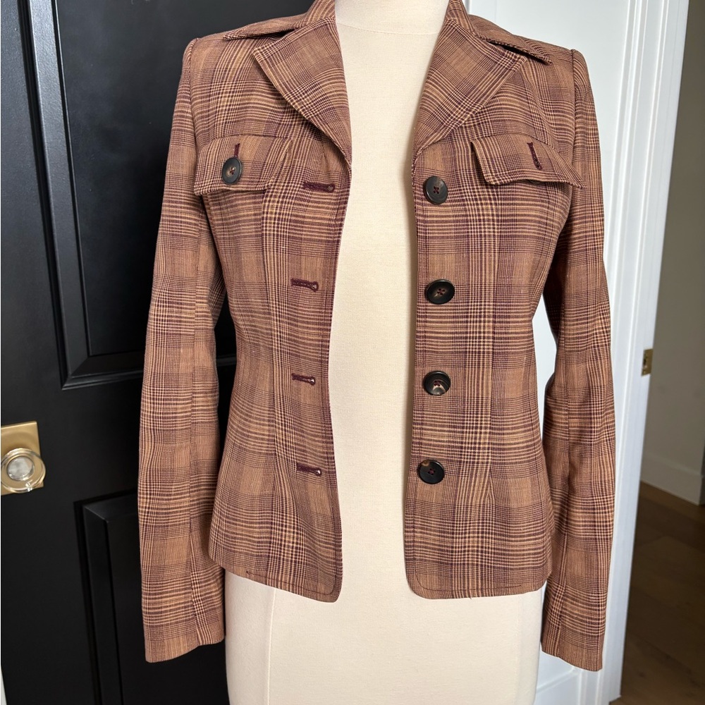 Brooks Brothers Plaid Tan Women's Blazer